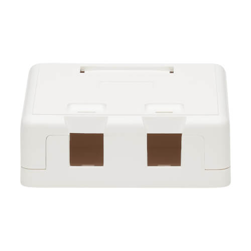2-Port Surface Mount Box - White, For Keystone Jacks & Low-Voltage Outlets | SMK2-WH