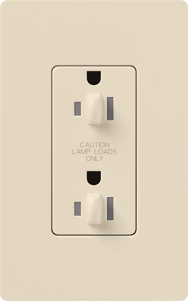 Lutron  Architectural 15A Dual Dimming, Tamper-Resistant Duplex Receptacle 125V | NTR-15-DDTR