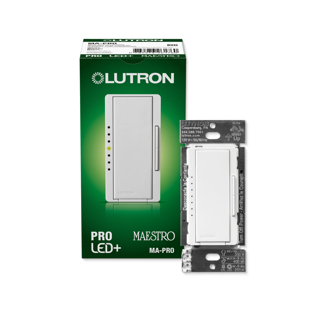Product Marketing Image of Lutron Product MA-PRO-WH offered by Simply Secured for customer visibility