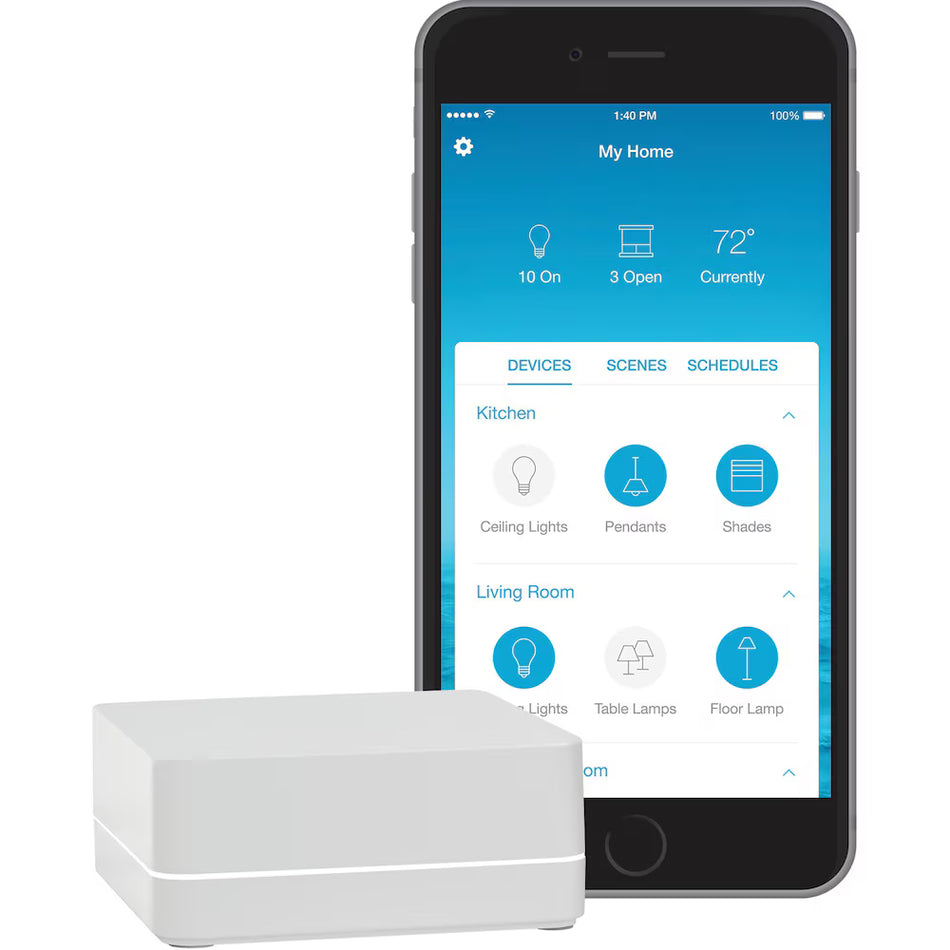Lutron Caséta Smart Hub - Standard Bridge (HomeKit/Alexa) | L-BDG2-WH-C
