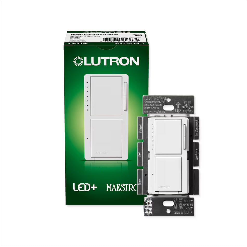 Lutron Maestro Dual Control - LED+ Dimmer & On/Off Switch | MACL-L3S25