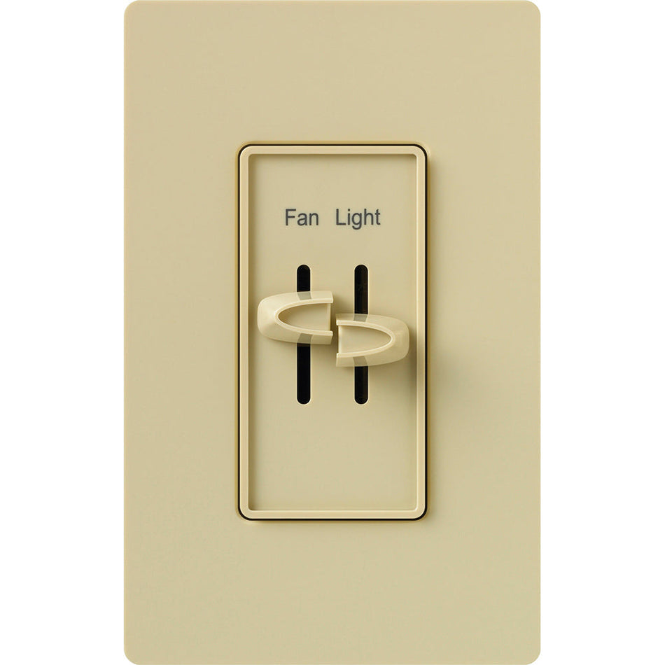 Lutron Skylark Dual Dimmer & 3-Speed Fan Control - 300W Inc/Hal 1.5A Fan | S2-LFSQH
