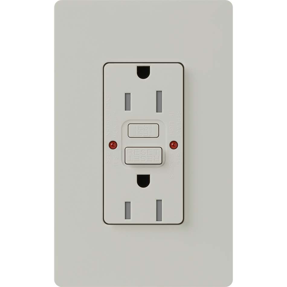 Lutron Satin Colors 15A GFCI Receptacle - Self-Testing Tamper-Resistant Safety Outlet | SCR-15-GFST
